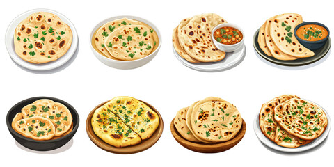 Naan isolated 3d mockup without background using for Indian food purpose.