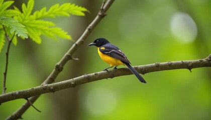  Vibrant bird perched on branch natures beauty captured