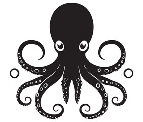 Illustration of octopus, Octopus vector, Silhouette of octopus