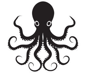 Illustration of octopus, Octopus vector, Silhouette of octopus