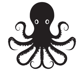 Illustration of octopus, Octopus vector, Silhouette of octopus