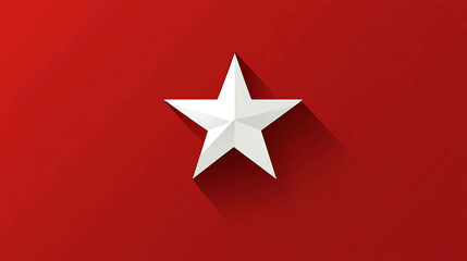 White star on red background with long shadow.
