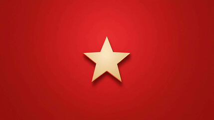 A single gold star on a red background.