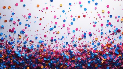 colorful festive confetti scattered on a plain white background symbolizing celebration and joy perfect for party invitations or festive event decorations