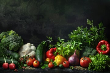 A colorful display of various vegetables on a table