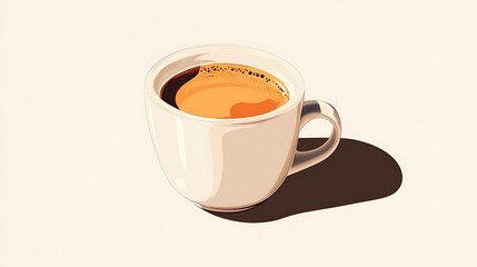 An illustration of a cup of coffee with a white background.