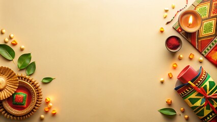 Diwali Festive Decorations with Copy Space