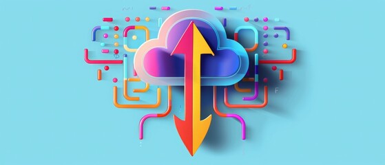 download cloud computing with a bold downward arrow. Digital Data Flow Migration in the Cloud Transfer and Storage, Efficient Cloud Data Download and Cloud-Based Information Exchange.
