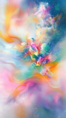 A vibrant explosion of colorful cosmic energy brightens the night sky