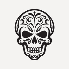 Intricate black skull design