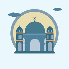 illustration of Blue Mosque perfect islamic design asset