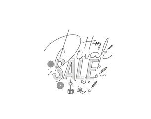 Happy Diwali Text Poster Design. Abstract vector illustration.