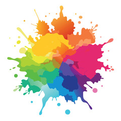 Obraz premium Watercolor splash in vibrant pastel colors, on a white background