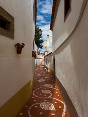 View of a beautiful street in the historic part of the traditional village of Nisa, in Alentejo, Portugal