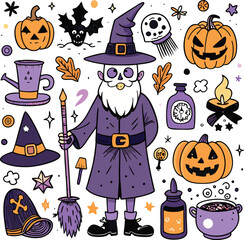 Halloween Vector Element Set T shirt Design