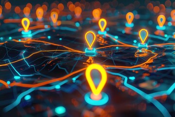 A cluster of linked pins used for various purposes