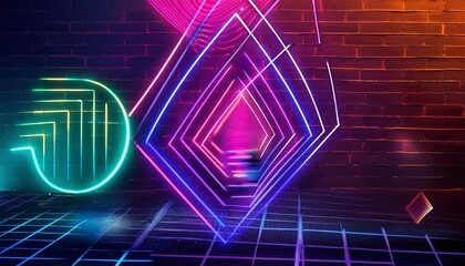 Retro 80s-inspired neon patterns