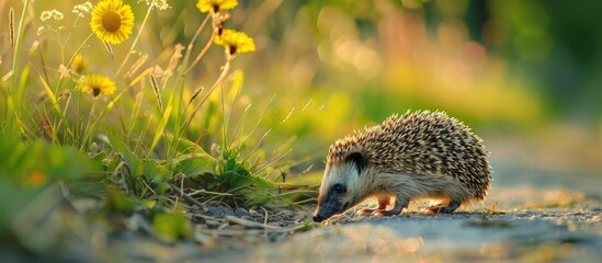 Hedgehog Flower Growing Rural Roadside Is Very Nice