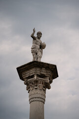 Column of Christ the Redeemer Colonna del redentore on the Piazza dei Signori in Vicenza, Italy