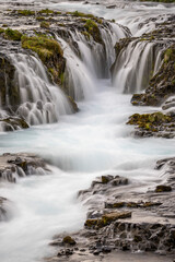close-up of the center cascade of Brúarfoss , South Iceland