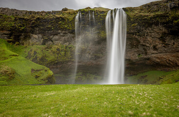 long exposure photo of Seljalandsfoss waterfall, Iceland during early summer