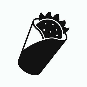 recommend clip art: Fast Food Burrito Silhouette Icon  Vector Illustration Burrito Clipart for Prints