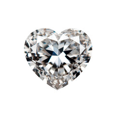Large heart shaped diamond on white background isolate.