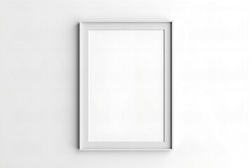 blank frame on white wall mock up, vertical black poster frame on wall, picture frame isolated on a wall, mock up for picture or photo frame, empty frame on bright wall, 3d render