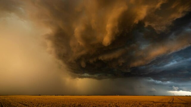 Texture and contrast filled storm clouds bursting with low angle sun light color