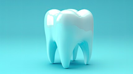 A close-up of a mockup tooth and dental tools on a trolley