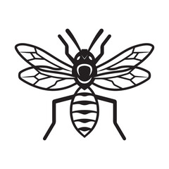 Obraz premium Insect Vector illustration in black and white - Insecta Outline ClipArt Design 