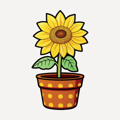 Obraz premium rawpixeloffice18_potted_sunflower_pop_art_sticker_cute_minimal__c1705af3-ee92-4f9c-90d3-fcb7ebad2789-p