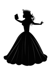 Obraz premium Cute Princess Silhouette