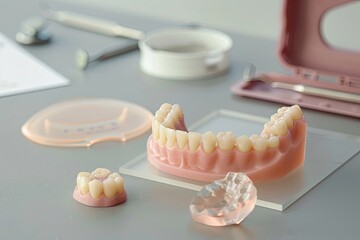 3D render of a dental implant being installed into a model of the gum