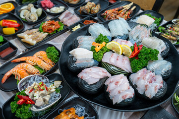 Korea style Seafood sashimi plate