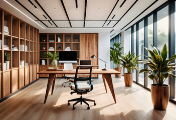 Modern office interior. AI generated.