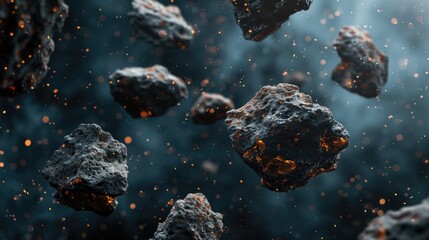 Rocks in mid-air, a scene of natural phenomenon or geological event