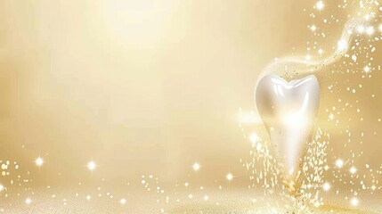 A close-up of a mockup tooth and dental tools on a trolley