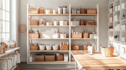 A minimalistic craft room with Scandinavian design