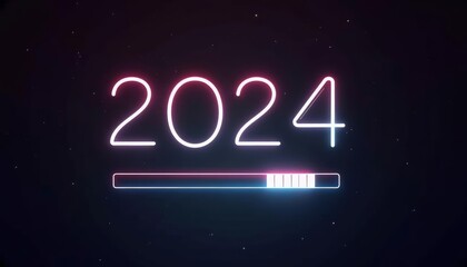 Obraz premium Countdown to 2024 The Future is Near