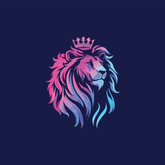 Fototapeta premium lion king head logo design