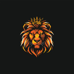 Obraz premium lion king head logo design