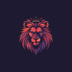 Obraz premium lion king head logo design