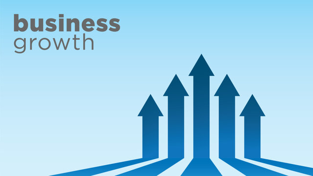 Blue arrows of business sale growth