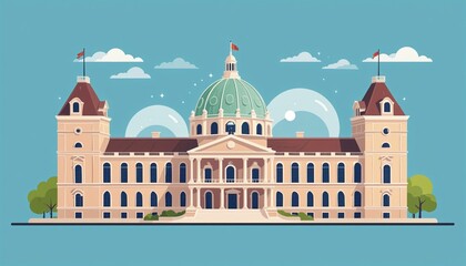 illustration of wonderful academic building