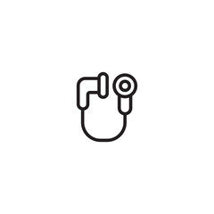 Headphones icon flat icon. Single high quality outline symbol of music for web design or mobile app. Editable icon.