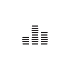Sound wave icon. Music sound wave icon. Equalize audio and stereo sound, wave, melody. Editable icon.