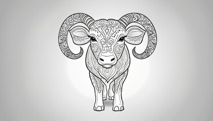Obraz premium Zodiac Signs for Aries, Doodle Style, Illustration