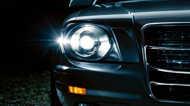 Black car headlight