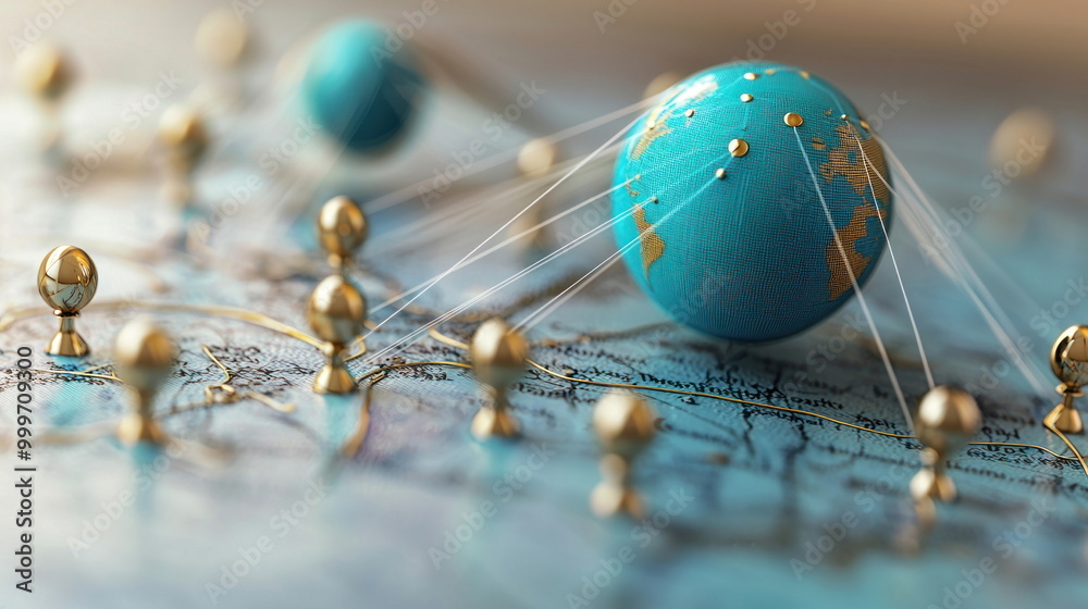 Poster global network connection concept.